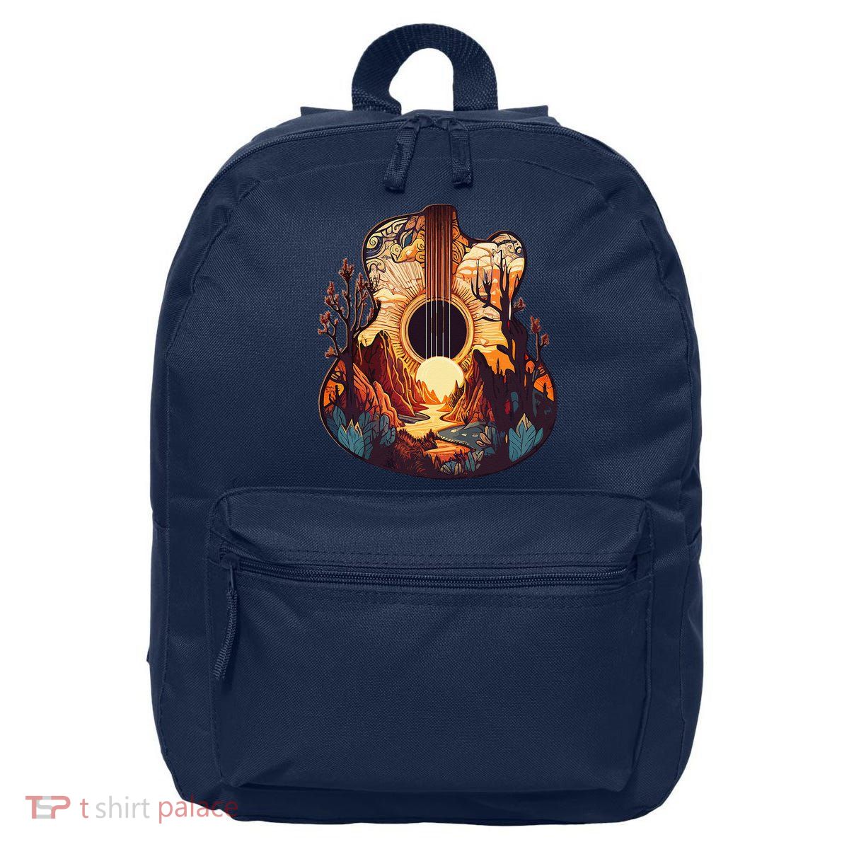 Guitar Landscape Music Lover Acoustic Guitar Player Graphic 16 in Basic Backpack