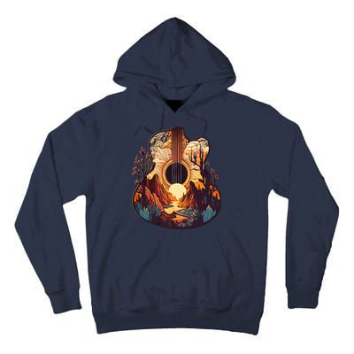 Guitar Landscape Music Lover Acoustic Guitar Player Graphic Tall Hoodie