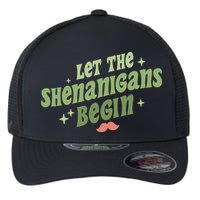 Groovy Let Me Shenanigans Begin Retro St Patrick Day Flexfit Unipanel Trucker Cap