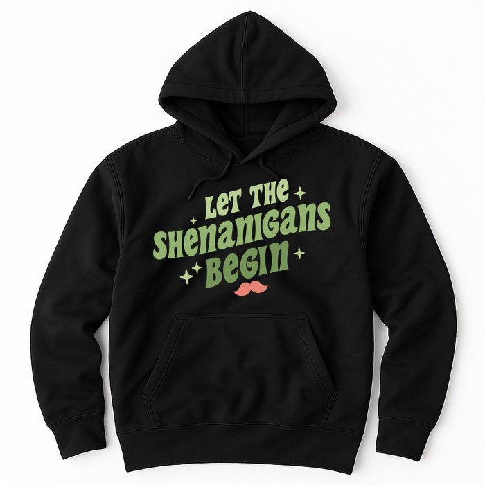 Groovy Let Me Shenanigans Begin Retro St Patrick Day Hoodie