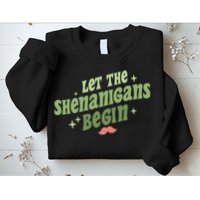Groovy Let Me Shenanigans Begin Retro St Patrick Day Sweatshirt