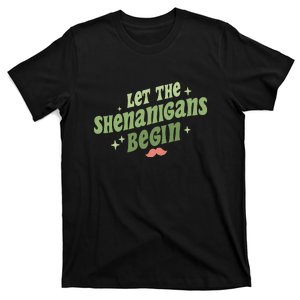 Groovy Let Me Shenanigans Begin Retro St Patrick Day T-Shirt