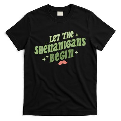 Groovy Let Me Shenanigans Begin Retro St Patrick Day T-Shirt
