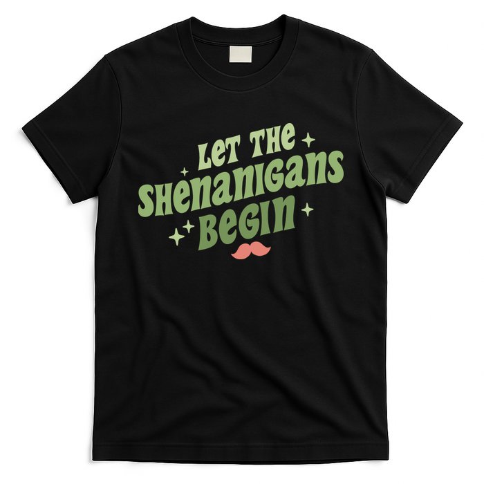 Groovy Let Me Shenanigans Begin Retro St Patrick Day T-Shirt