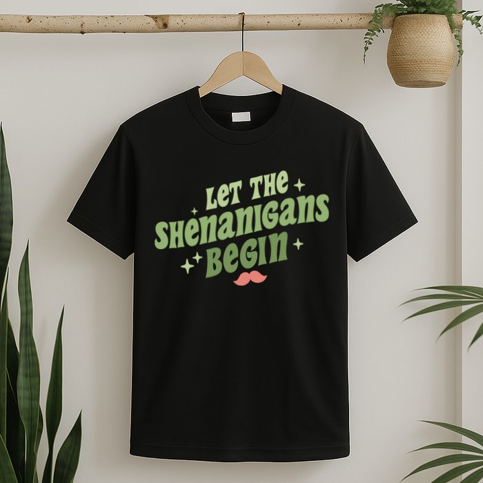 Groovy Let Me Shenanigans Begin Retro St Patrick Day T-Shirt