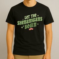 Groovy Let Me Shenanigans Begin Retro St Patrick Day T-Shirt