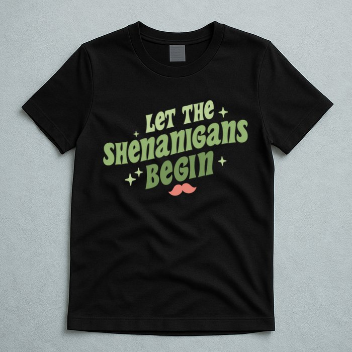 Groovy Let Me Shenanigans Begin Retro St Patrick Day T-Shirt
