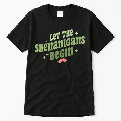 Groovy Let Me Shenanigans Begin Retro St Patrick Day Tall T-Shirt