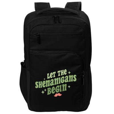 Groovy Let Me Shenanigans Begin Retro St Patrick Day Impact Tech Backpack