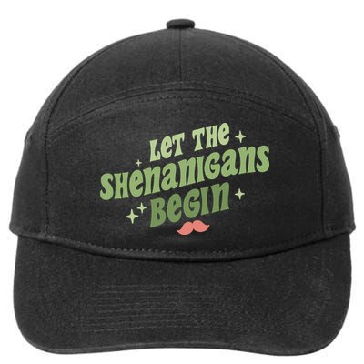 Groovy Let Me Shenanigans Begin Retro St Patrick Day 7-Panel Snapback Hat