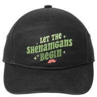 Groovy Let Me Shenanigans Begin Retro St Patrick Day 7-Panel Snapback Hat