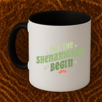 Groovy Let Me Shenanigans Begin Retro St Patrick Day Mug