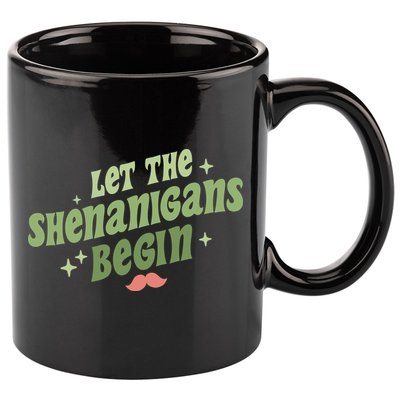 Groovy Let Me Shenanigans Begin Retro St Patrick Day 11oz C Handle Ceramic Mug