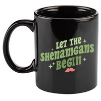 Groovy Let Me Shenanigans Begin Retro St Patrick Day 11oz C Handle Ceramic Mug