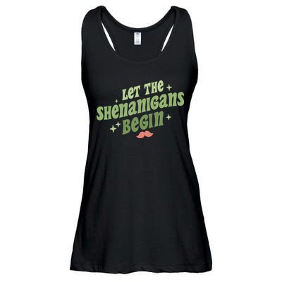 Groovy Let Me Shenanigans Begin Retro St Patrick Day Ladies Essential Flowy Tank