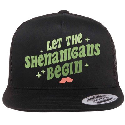Groovy Let Me Shenanigans Begin Retro St Patrick Day Flatbill Hat