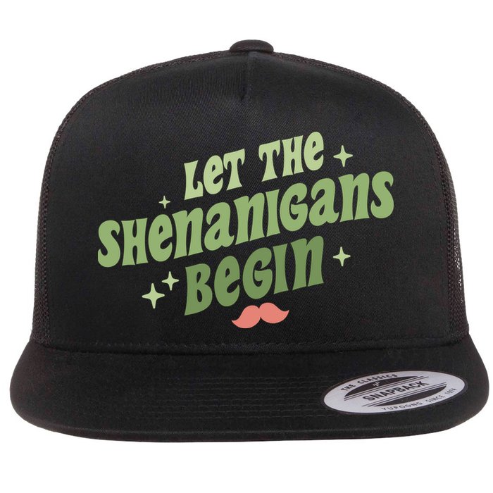 Groovy Let Me Shenanigans Begin Retro St Patrick Day Flatbill Hat