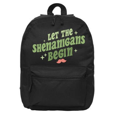 Groovy Let Me Shenanigans Begin Retro St Patrick Day 16 in Basic Backpack