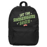 Groovy Let Me Shenanigans Begin Retro St Patrick Day 16 in Basic Backpack