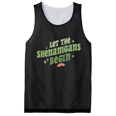 Groovy Let Me Shenanigans Begin Retro St Patrick Day Mesh Reversible Basketball Jersey Tank
