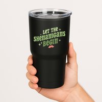 Groovy Let Me Shenanigans Begin Retro St Patrick Day Tumbler