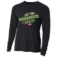 Groovy Let Me Shenanigans Begin Retro St Patrick Day Cooling Performance Long Sleeve Crew