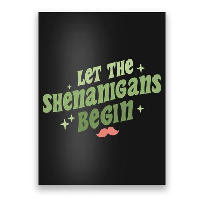 Groovy Let Me Shenanigans Begin Retro St Patrick Day Poster