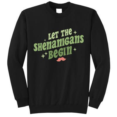 Groovy Let Me Shenanigans Begin Retro St Patrick Day Tall Sweatshirt