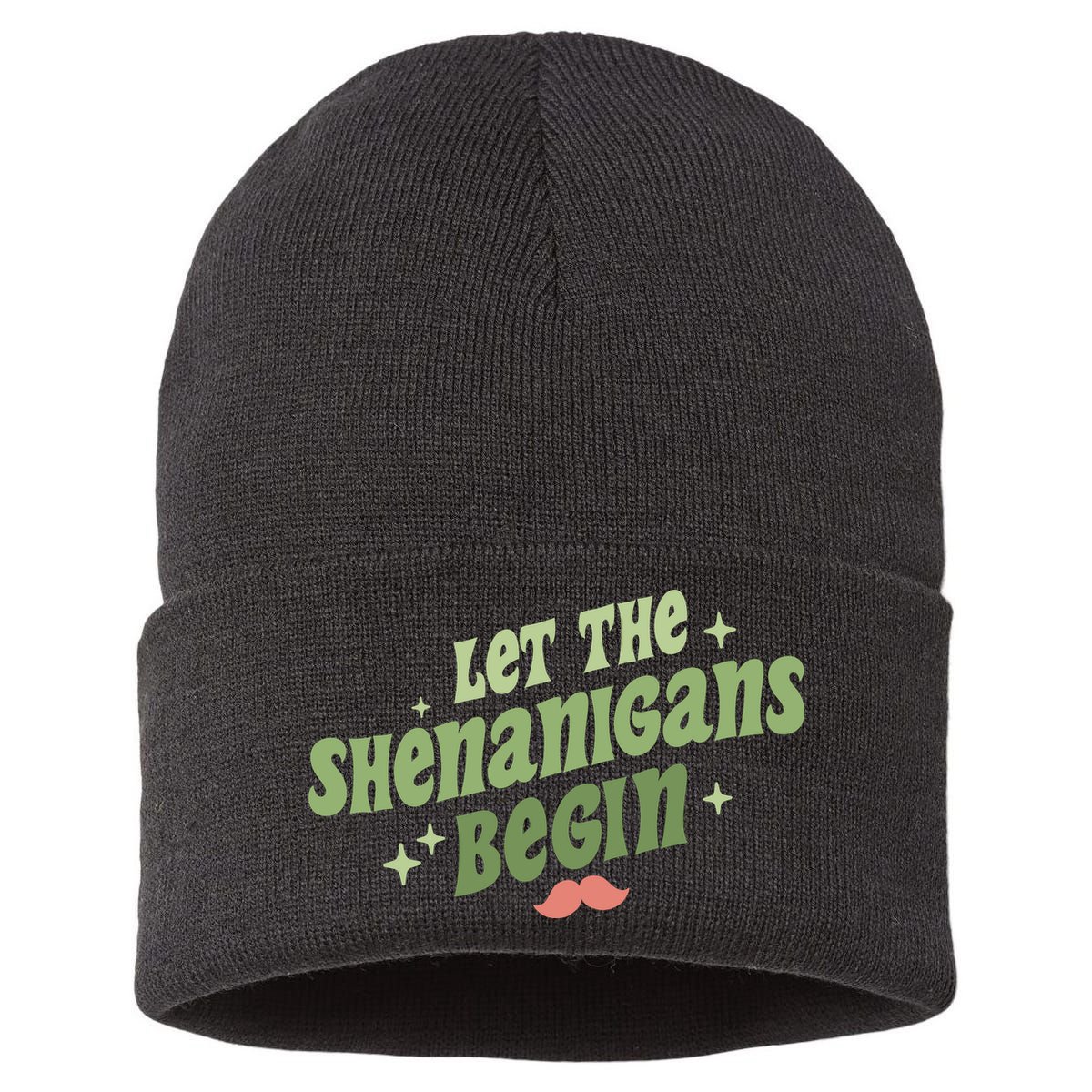Groovy Let Me Shenanigans Begin Retro St Patrick Day Sustainable Knit Beanie