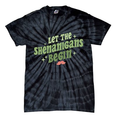 Groovy Let Me Shenanigans Begin Retro St Patrick Day Tie-Dye T-Shirt