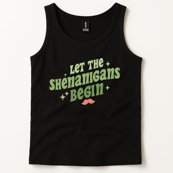 Groovy Let Me Shenanigans Begin Retro St Patrick Day Tank Top