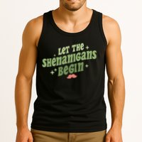 Groovy Let Me Shenanigans Begin Retro St Patrick Day Tank Top