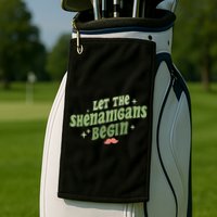 Groovy Let Me Shenanigans Begin Retro St Patrick Day Golf Towel