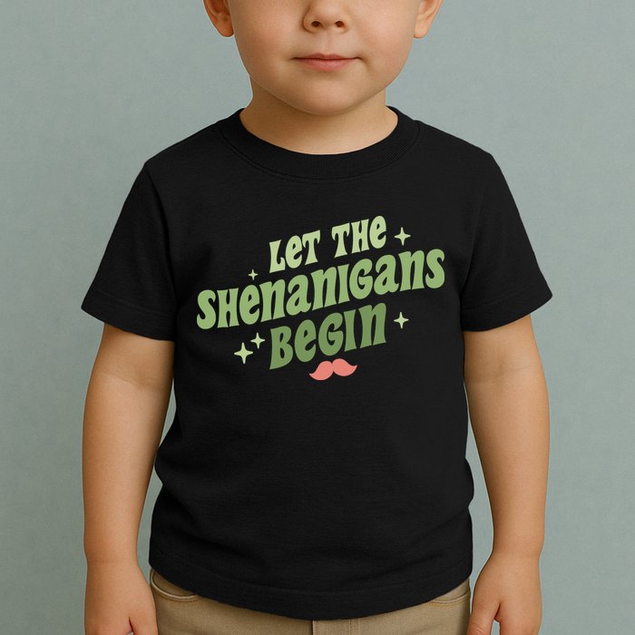 Groovy Let Me Shenanigans Begin Retro St Patrick Day Toddler T-Shirt