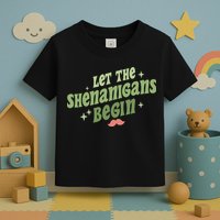 Groovy Let Me Shenanigans Begin Retro St Patrick Day Toddler T-Shirt
