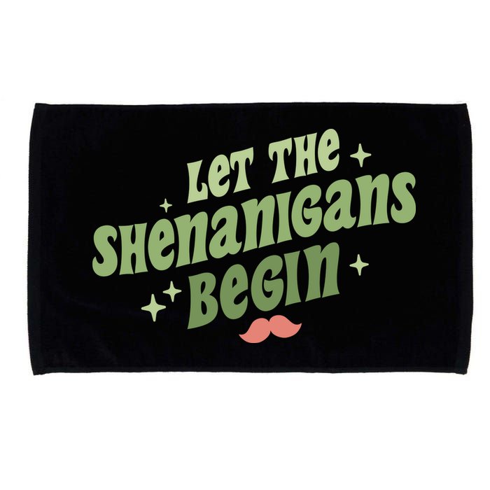 Groovy Let Me Shenanigans Begin Retro St Patrick Day Microfiber Hand Towel