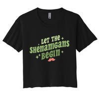 Groovy Let Me Shenanigans Begin Retro St Patrick Day Crop Top