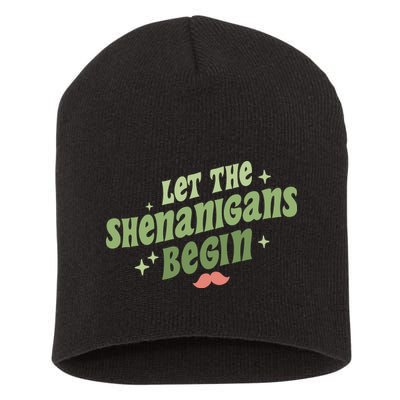 Groovy Let Me Shenanigans Begin Retro St Patrick Day Short Acrylic Beanie