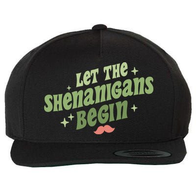 Groovy Let Me Shenanigans Begin Retro St Patrick Day Wool Snapback Cap