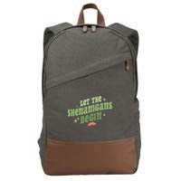 Groovy Let Me Shenanigans Begin Retro St Patrick Day Cotton Canvas Backpack
