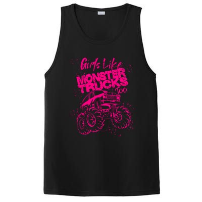 Girl Like Monster Trucks Too | Cool Racers Funny Cars Gift PosiCharge Competitor Tank