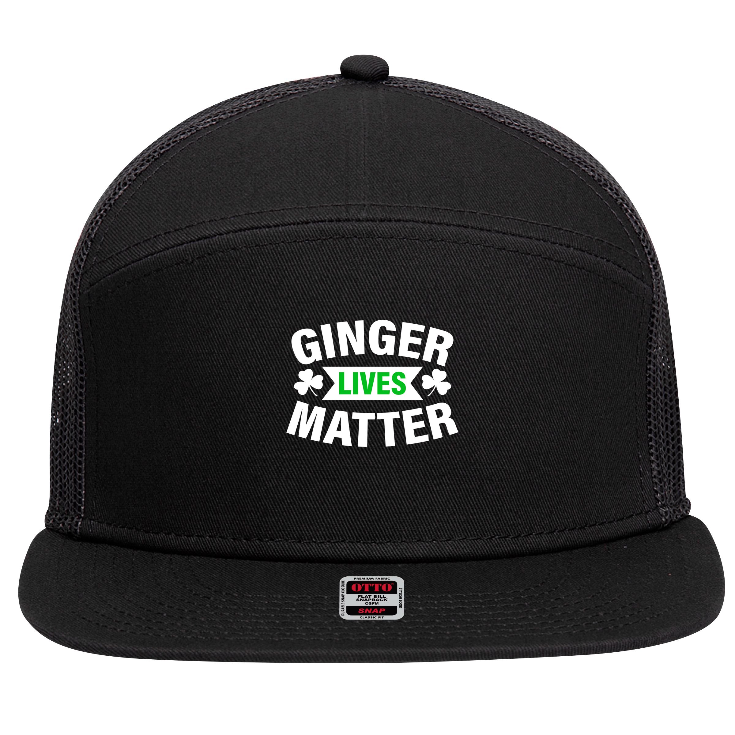Ginger Lives Matter St Patricks Day 7 Panel Mesh Trucker Snapback Hat