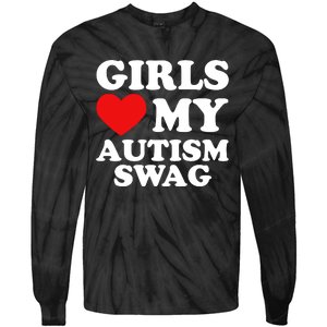 Girl Love My Autism Swag Funny Autistic Boy Gift Awareness Tie-Dye Long Sleeve Shirt