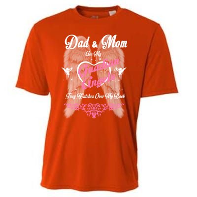 Gift Loss Mom And Dad Memorial Parents In Heaven Funny Gift Cooling Performance Crew T-Shirt