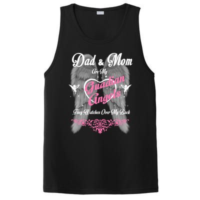 Gift Loss Mom And Dad Memorial Parents In Heaven Funny Gift PosiCharge Competitor Tank