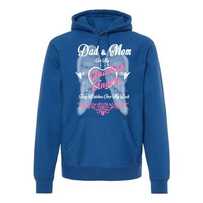 Gift Loss Mom And Dad Memorial Parents In Heaven Funny Gift Premium Hoodie