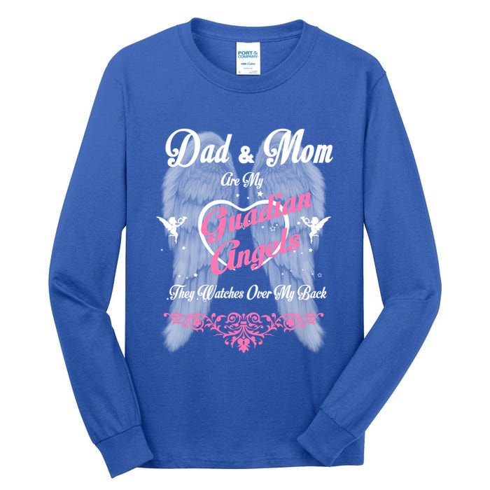 Gift Loss Mom And Dad Memorial Parents In Heaven Funny Gift Tall Long Sleeve T-Shirt