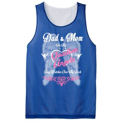 Gift Loss Mom And Dad Memorial Parents In Heaven Funny Gift Mesh Reversible Basketball Jersey Tank