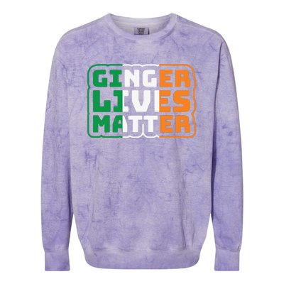 Ginger Lives Matter Funny St Patricks Day Colorblast Crewneck Sweatshirt