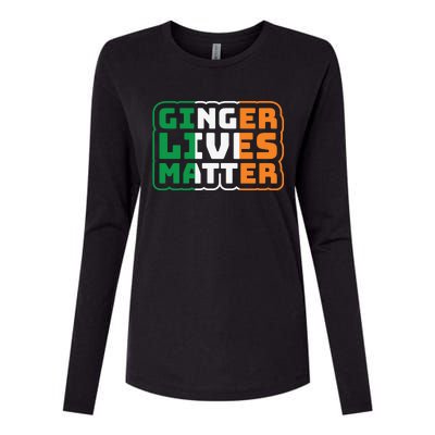 Ginger Lives Matter Funny St Patricks Day Womens Cotton Relaxed Long Sleeve T-Shirt